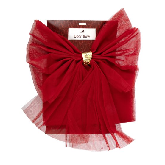 Red Decorative Door Bow 60cm image number 5