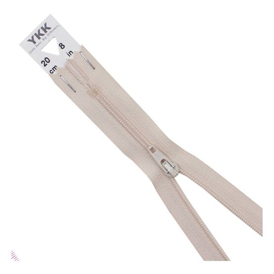YKK Light Beige Dress and Skirt Zip 20cm image number 1