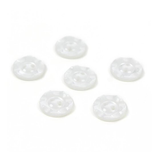 Hemline White Basic Scalloped Edge Button 6 Pack image number 1