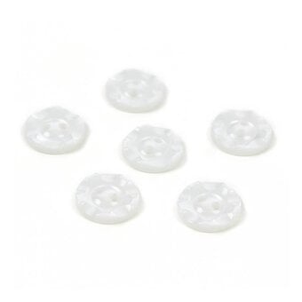 Hemline White Basic Scalloped Edge Button 6 Pack
