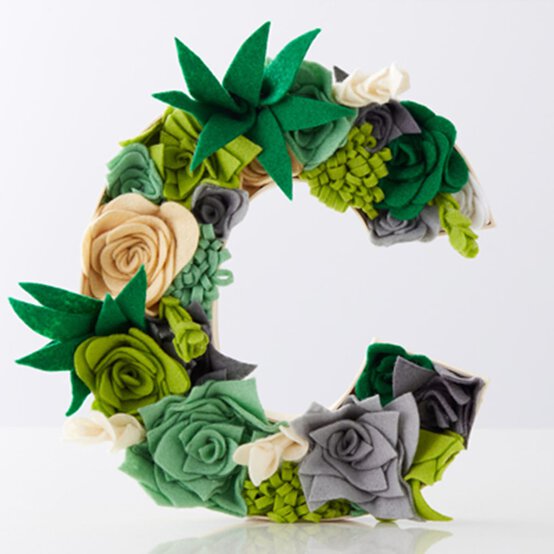 How to Make a Felt Succulent Letter image number 1