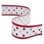Purple and Red Polka Dot Satin Ribbon 25mm x 2.5m image number 1