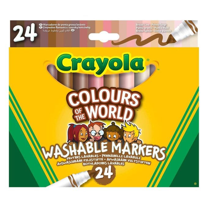 Crayola Colours of the World Washable Markers 24 Pack image number 1