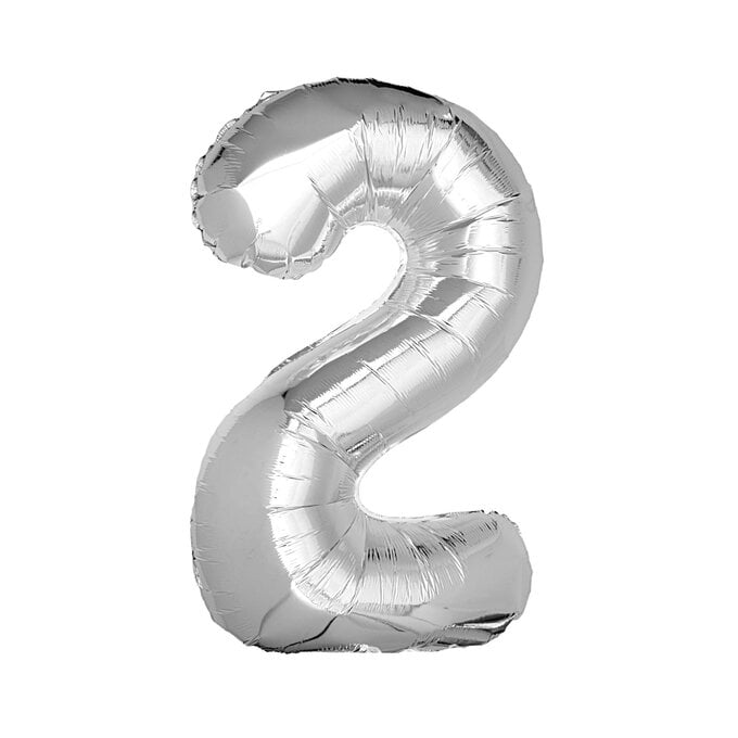 Extra Large Silver Foil Number 2 Balloon image number 1