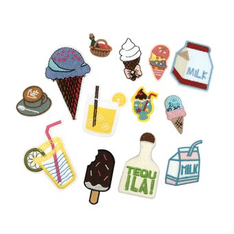 Ice Cream and Soda Iron-On Motifs 14 Pack