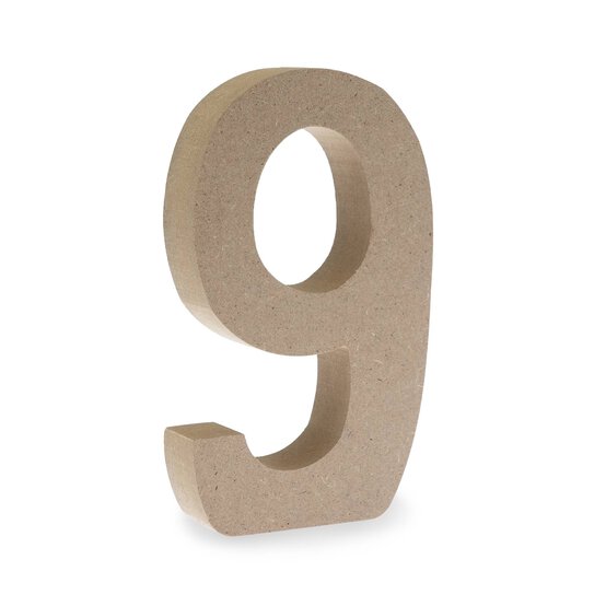 MDF Wooden Number 9 13cm image number 1