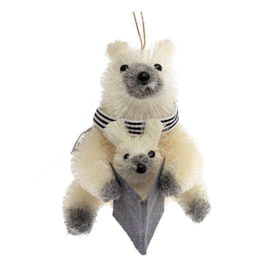 Hanging Brush Polar Bear Decoration 9cm image number 2