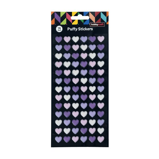 Lilac Heart Puffy Stickers 78 Pack image number 4