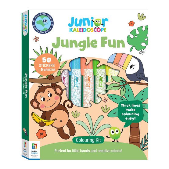 Junior Kaleidoscope Colouring Kit: Jungle Fun image number 1