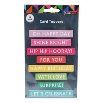 Celebration Sentiment Chipboard Toppers 8 Pack