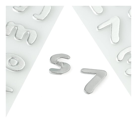 Silver Metallic Puffy Lowercase Alphabet Stickers 128 Pieces image number 3