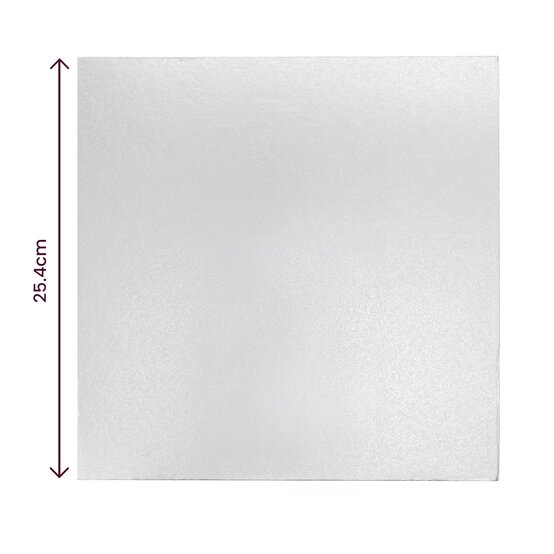 Silver Square Double Thick Card Cake Board 10 Inches image number 3