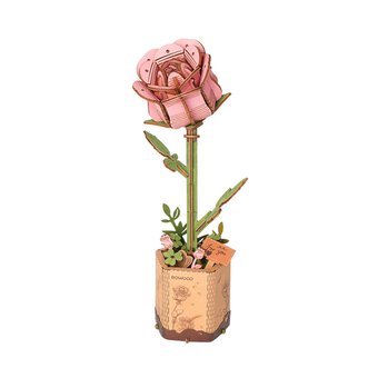 Rowood Pink Rose Wooden Flower Kit