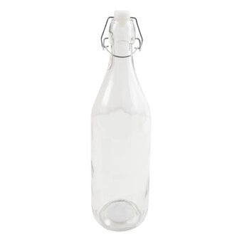 Clear Glass Bottle with Lid 1 Litre