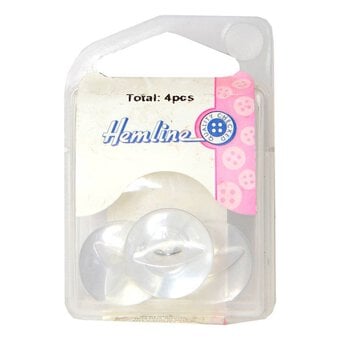 Hemline Clear Basic Fish Eye Button 5 Pack