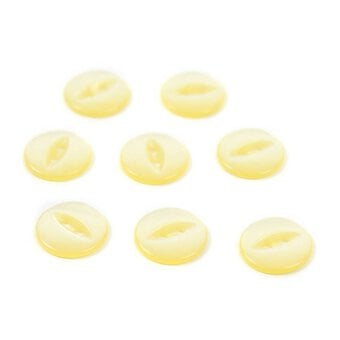 Hemline Yellow Basic Fish Eye Button 8 Pack