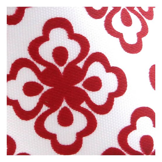 Red and White Diamond Mosaic Satin Ribbon 25mm x 4m image number 2