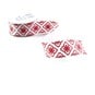 Red and White Diamond Mosaic Satin Ribbon 25mm x 4m image number 3