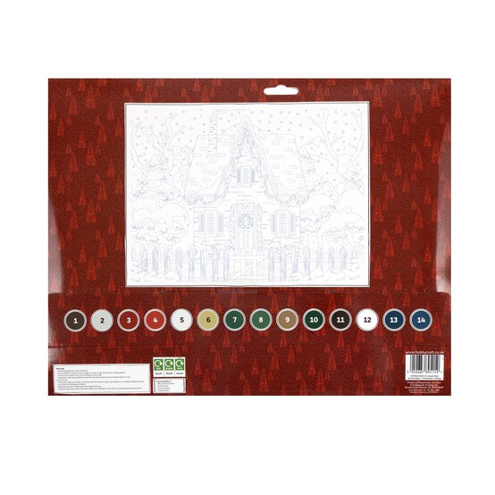 Christmas Cottage Paint by Numbers image number 4