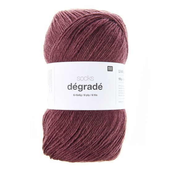 Rico Burgundy Socks D&eacute;grad&eacute; 6 Ply 150g image number 1