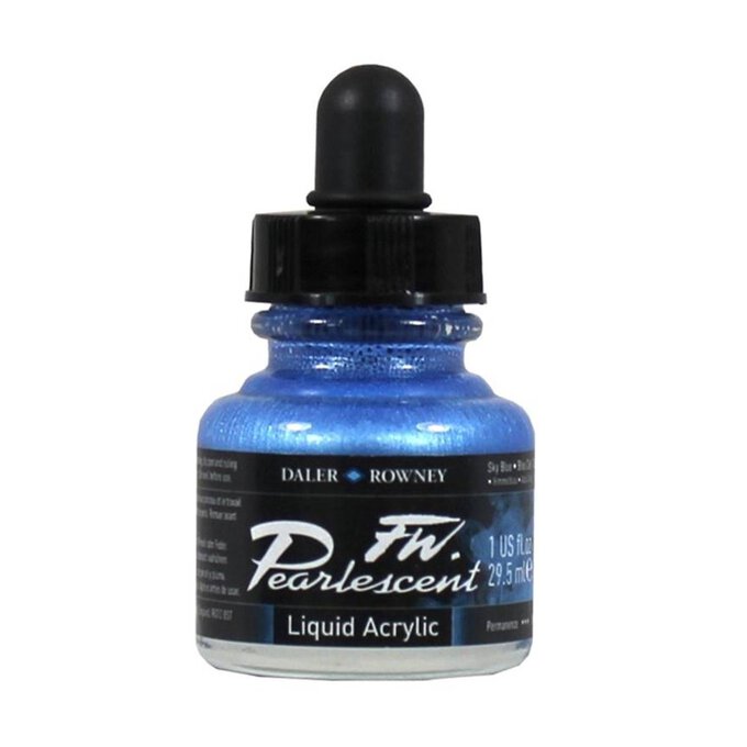 Daler-Rowney Sky Blue FW Pearlescent Liquid Acrylic 29.5ml image number 1