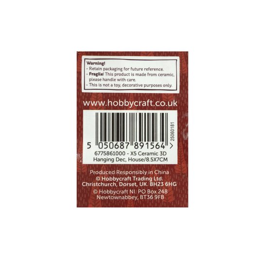 Hanging Ceramic 3D House Decoration 8.5cm image number 4