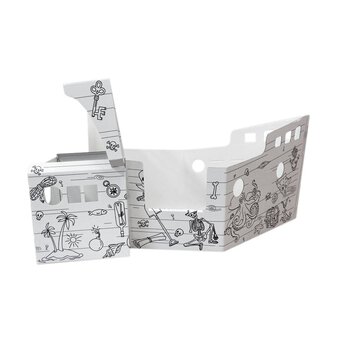Colour-In Cardboard Pirate Ship | Hobbycraft