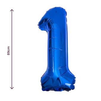 Extra Large Blue Foil Number 1 Balloon image number 2