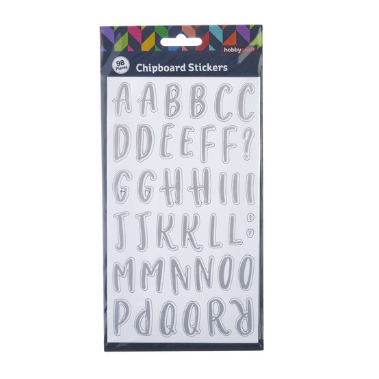 Holographic Alphabet Chipboard Stickers 98 Pieces image number 3
