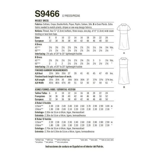 Simplicity Women's Dress Sewing Pattern S9466 (H5 6-14) image number 2