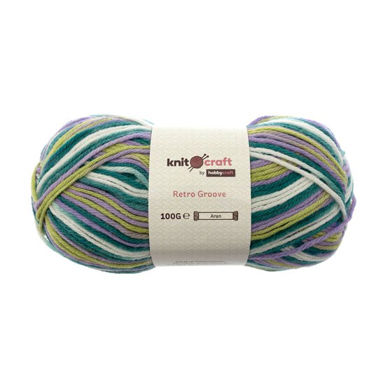 Knitcraft Green and Purple Retro Groove 100g image number 1