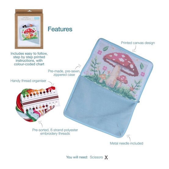 Trimits Half Stitch Toadstool Makeup Case Kit image number 5