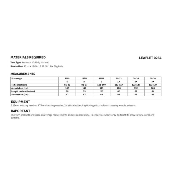 Knitcraft Flared Sleeve Jumper Digital Pattern 0264 image number 3