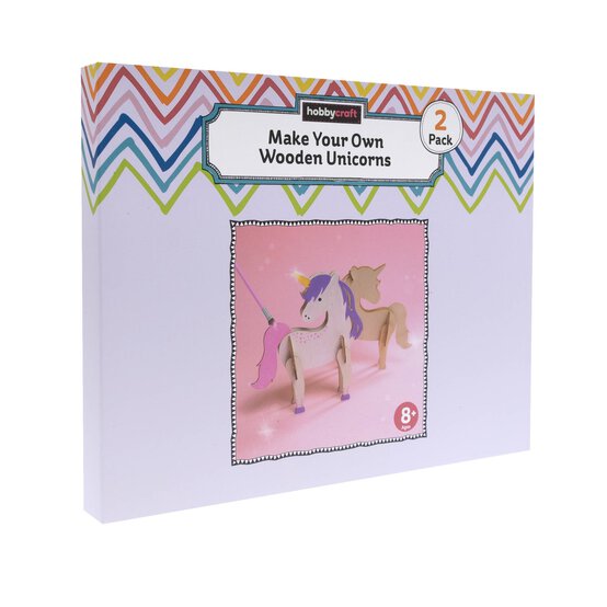 Make Your Own Wooden Unicorns Kit 2 Pack image number 1