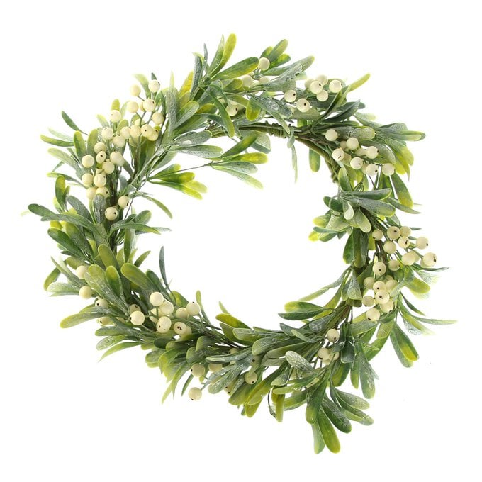 Mistletoe and White Berry Wreath 48cm image number 1