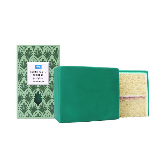 PME Dark Green Sugar Paste Fondant 250g image number 2