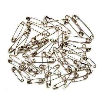 Blue Woodblock Floral Assorted Safety Pins 50 Pack
