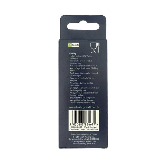 Whisk Gold Faceted Number 7 Candle image number 6