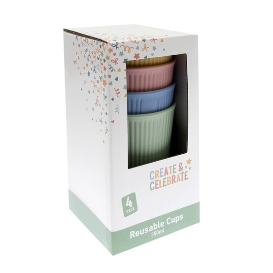 Create & Celebrate Reusable Cups 4 Pack  image number 4