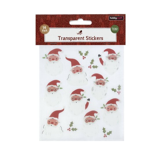 Santa Transparent Stickers 14 Pack image number 3
