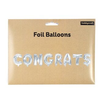 Silver Congrats Foil Balloon Set image number 3