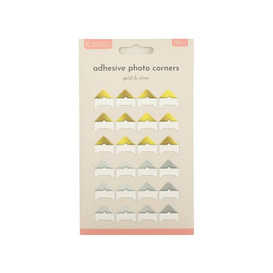 Crafter’s Companion Gold and Silver Photo Corners 192 Pack image number 1