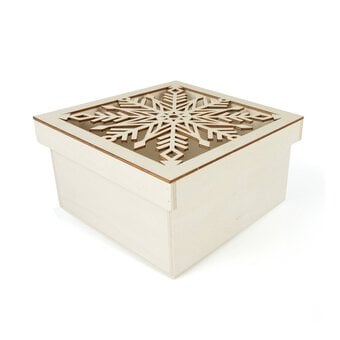 Wooden Snowflake Box 16cm image number 2
