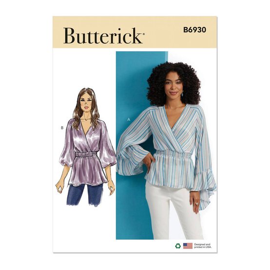 Butterick Women's Tops  Sewing Pattern B6930 (D5 4-12) image number 1