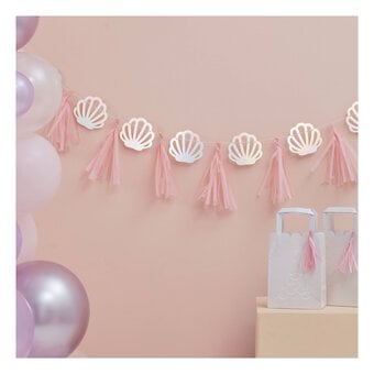 Ginger Ray Pink and Iridescent Shell Tassel Garland 2m