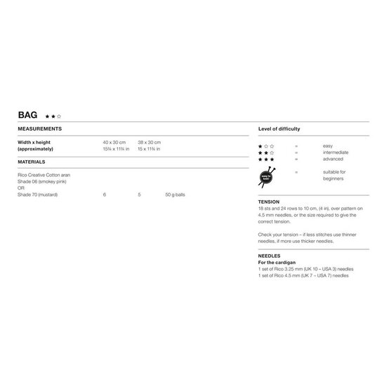 Rico Creative Cotton Aran Bags Digital Pattern 1022 image number 2