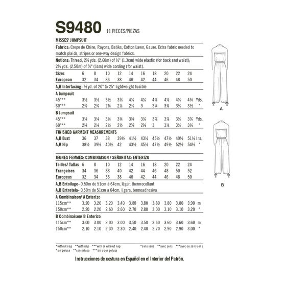 Simplicity Women's Jumpsuit Sewing Pattern S9480 (U5 16-24) image number 2