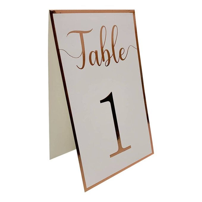 Rose Gold Border Table Numbers 12 Pack image number 1