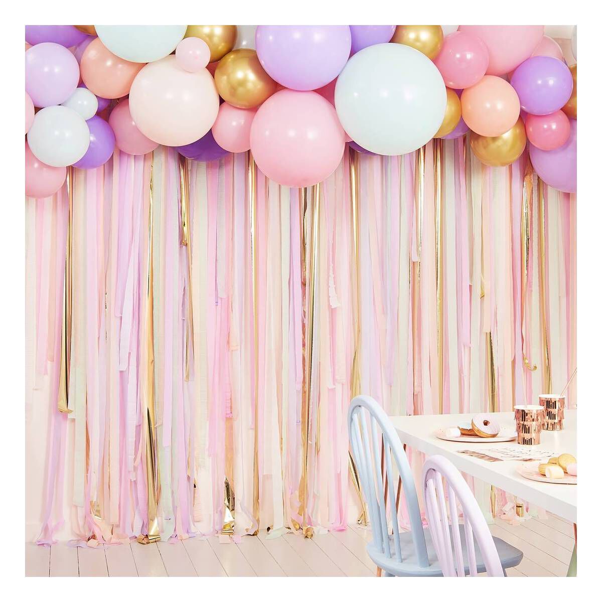 Ginger Ray Pastel and Gold Balloon Backdrop Hobbycraft