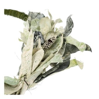 Green and Whitewash Leaf Wreath 40cm image number 3